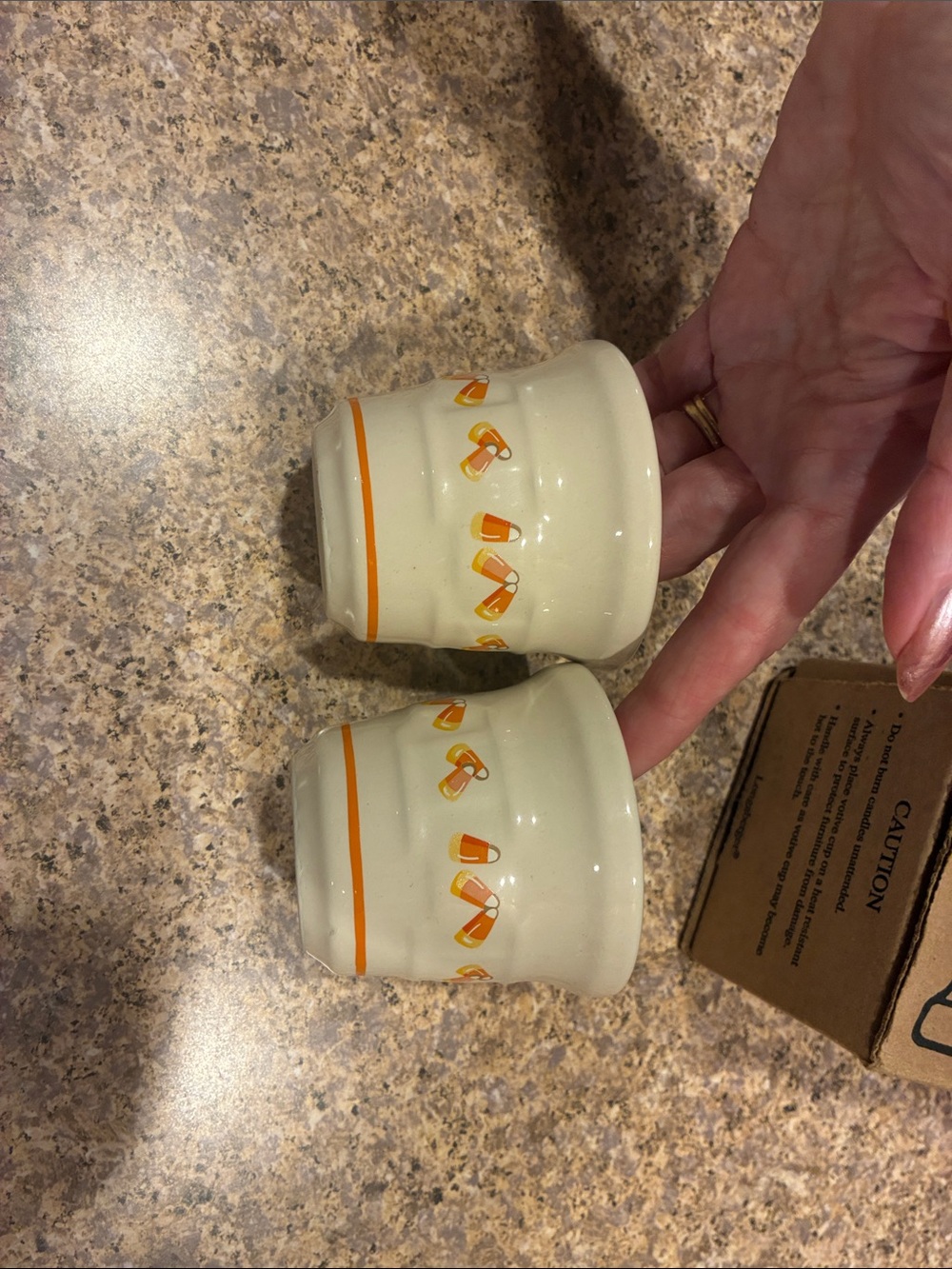 Longaberger Candy Corn Votive Set Pottery Item 37508 Halloween - Picture 6 of 17